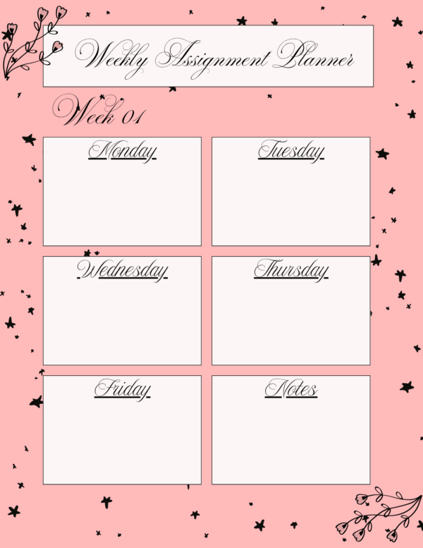 Weekly Assignment Header Weekly Assignment Template » DigiShopWave